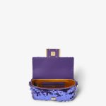 FENDI Baguette® Mini Bag embroidered with purple sequins - Image 2